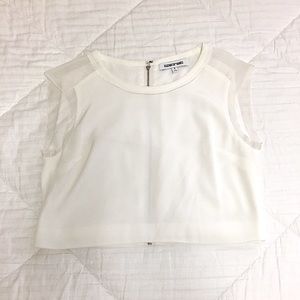 White cropped top